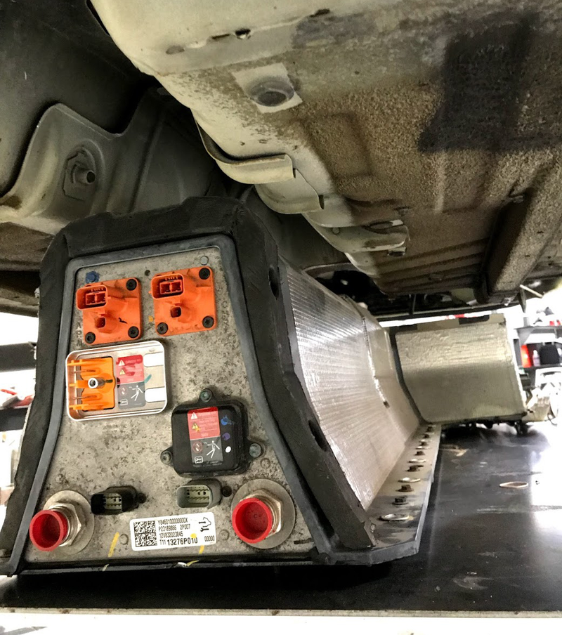 Space had to be cut into the floor to accommodate the Volt battery pack.